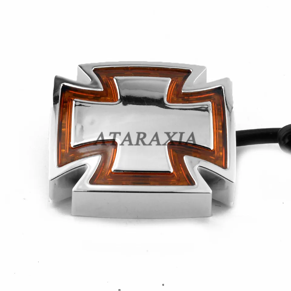 1PC Retro Universal Maltese Cross Motocykel zadné chvostové svetlo Running Brzdenie LED lampa pre Harley Chopper Bobber Cafe Racer Honda