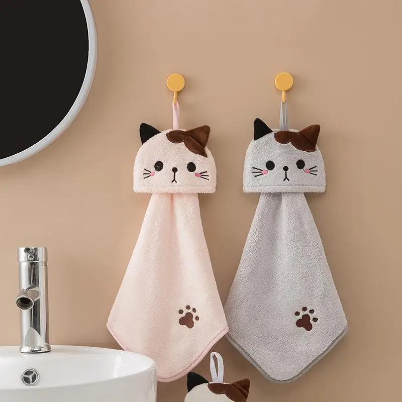 1pc roztomilé mačacie kuchynské čistenie uterák visiace uteráky Absorpčné utierky