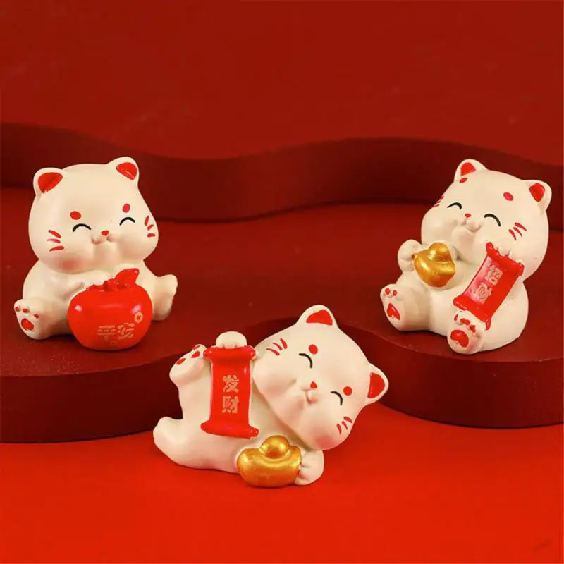 1PC roztomilé živice Mini Lucky Cat Ozdoby