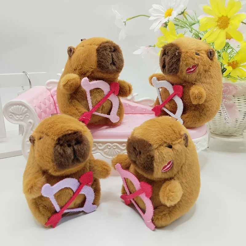 1PC roztomilý Capybara plyšová hračka simulácia simulácia Capybra Doll Doll Fluffty hračky Cupid Cabala Plush Doll na Valentína Deň narodenín
