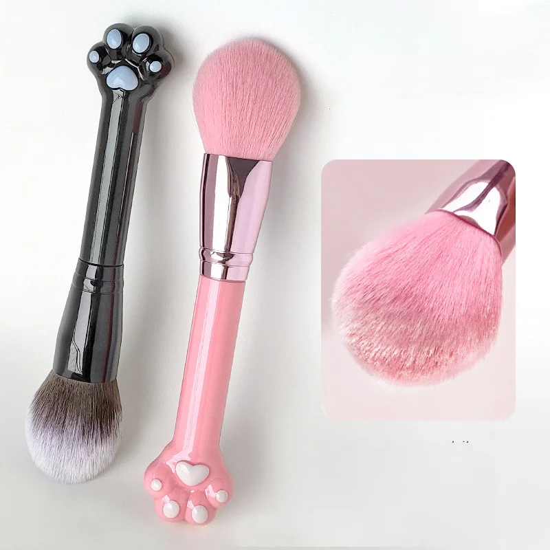 1pc roztomilý škrabanec mačky Scraping Drach Odstráňte plastové mäkké nylonové nechtové kefka Round UV Gélové čistenie čistého make -upu na nechty dlhá základná kefka