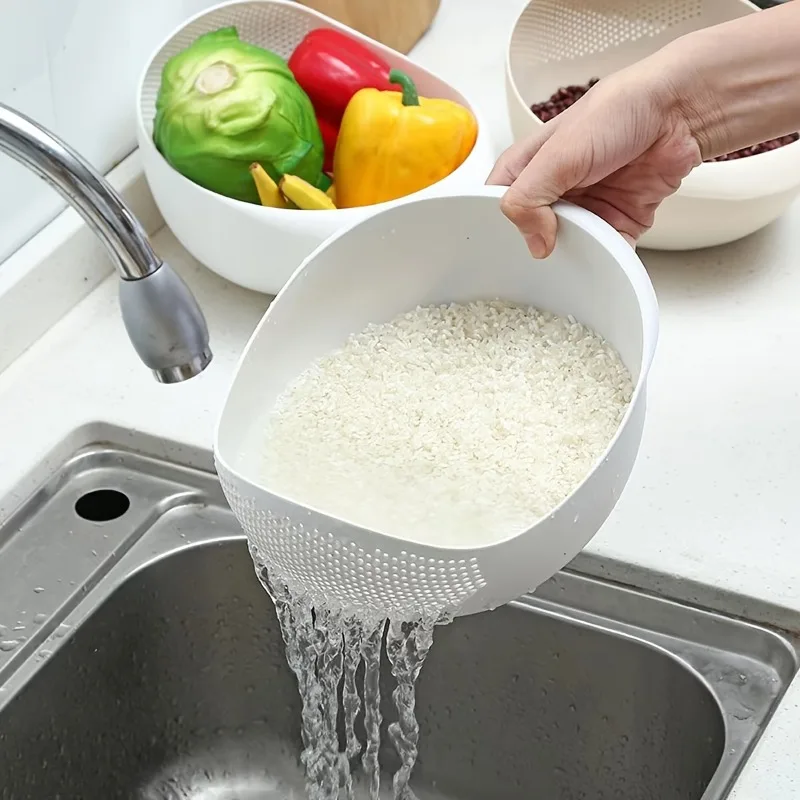1pc ryžový panel stroj, rastlinný a ovocný kôš, odtok a umývanie rastlinného koša, umývanie kuchynskej ryže pre domácnosť