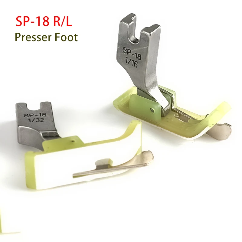 1PC s jednou ihlou Presser Foot SP-18 Priemyselný plochý šijací stroj s nožom Otvorené vlákno Tangent vľavo pre tlač