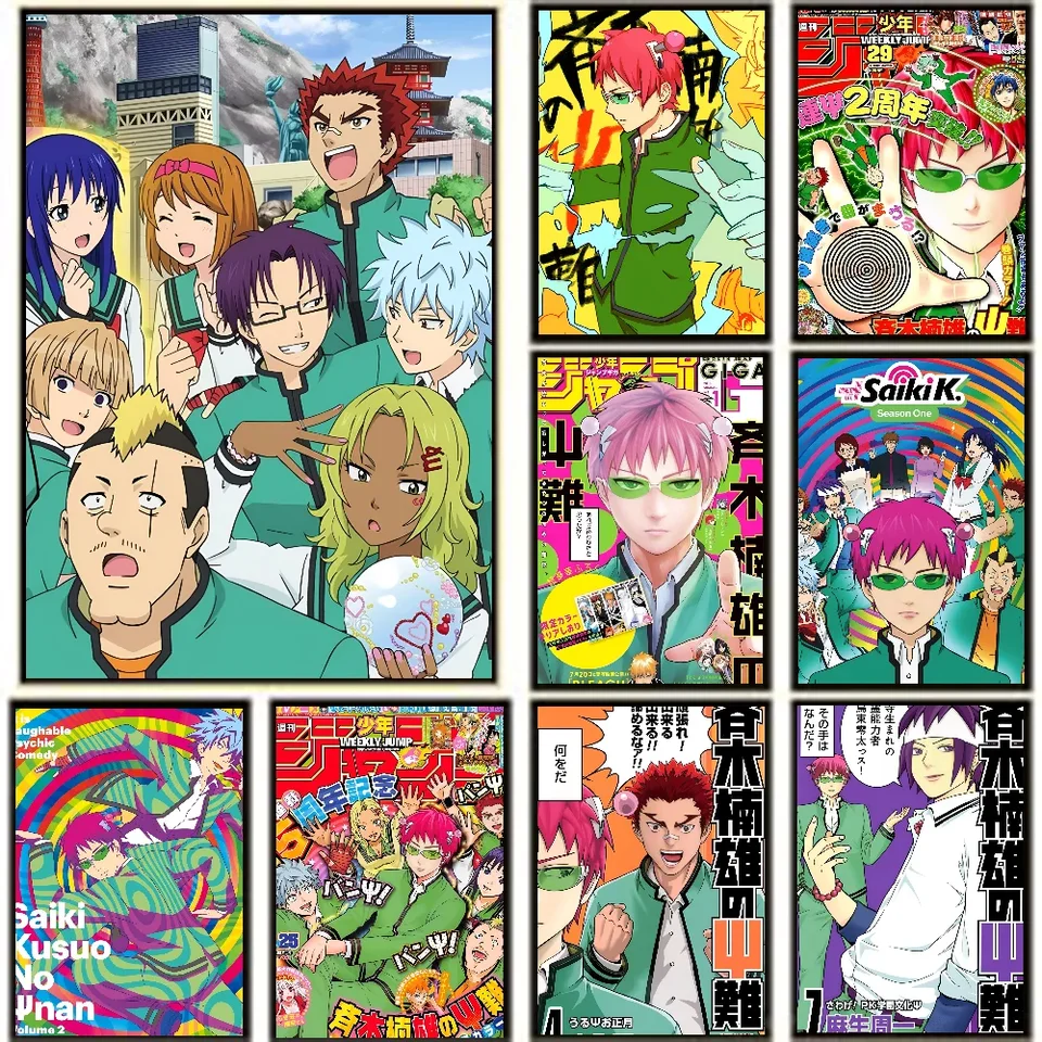 1PC Saiki K katastrofa život Saiki kusuo japonský anime plagát plagáty plagáty umenia nástenné maľby dekorácie herná izba Darček darčeky kawaii