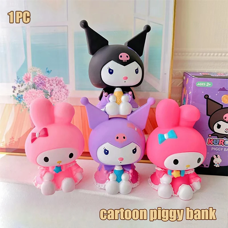 1pc Sanrio Small Piggy Bank Bank Kids Hračky pre deti šetria krabičky Peniaze Peniaze Domáca dekorácia Pastíca peňazí