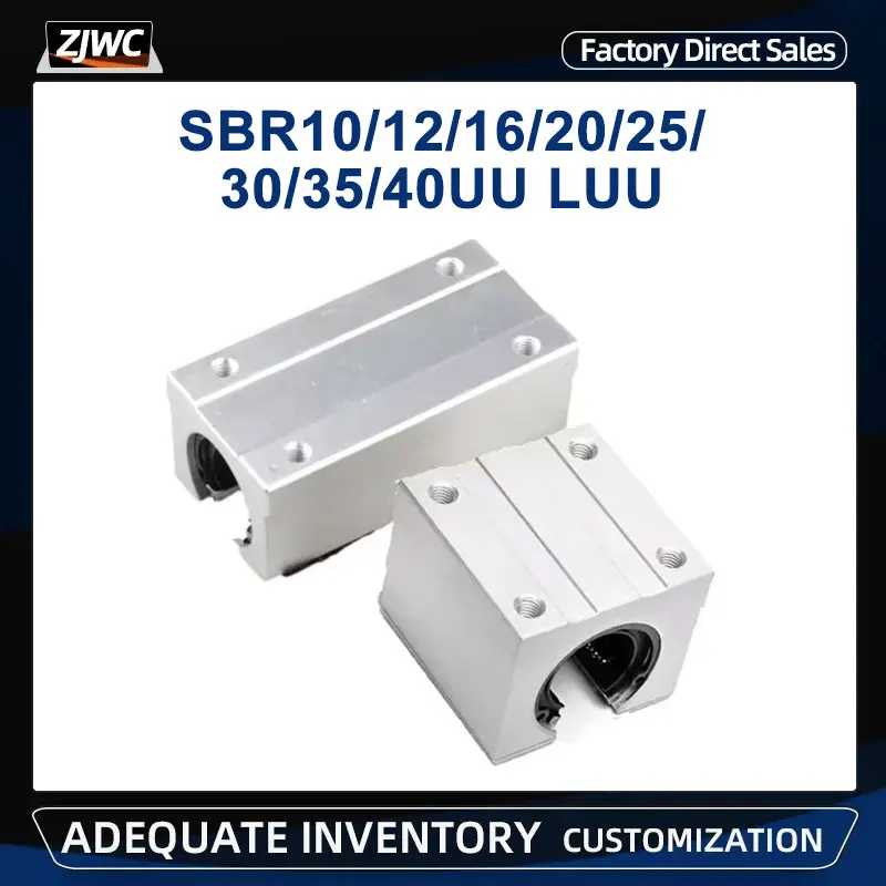 1pc SBR10UU SBR12UU SBR16UU SBR20UU SBR25UU Lineárny loptový ložiskový blok 12 mm lineárny posúvač pre CNC Router SBR Lineárna vodiaca koľajnica