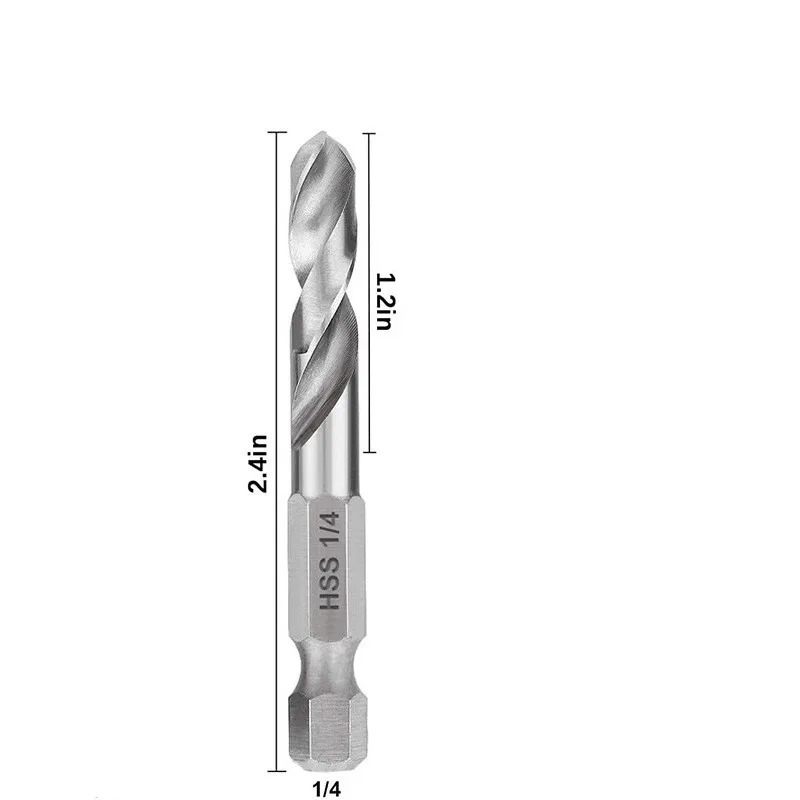 1PC Short Bit Bit Bit M2 HSS 3/32 1/8 3/16 1/4 5/16 palca 1/4 