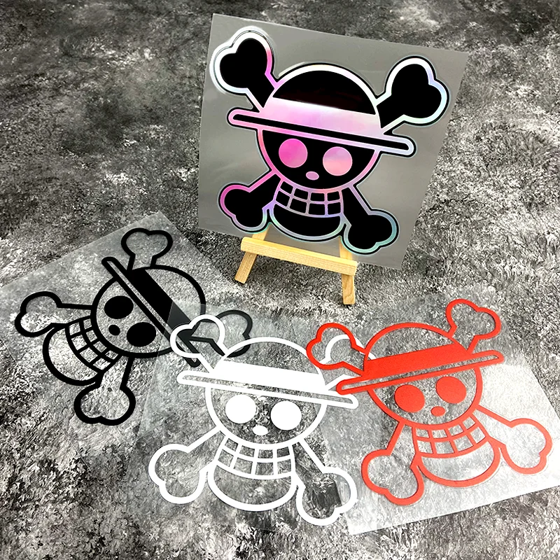 1pc Slaw Hat Pirát Anime Anime Motocycle Stickers Witerproof pre palivovú nádrž na prednú kapotáž elektrický skúter vinylové obtisky