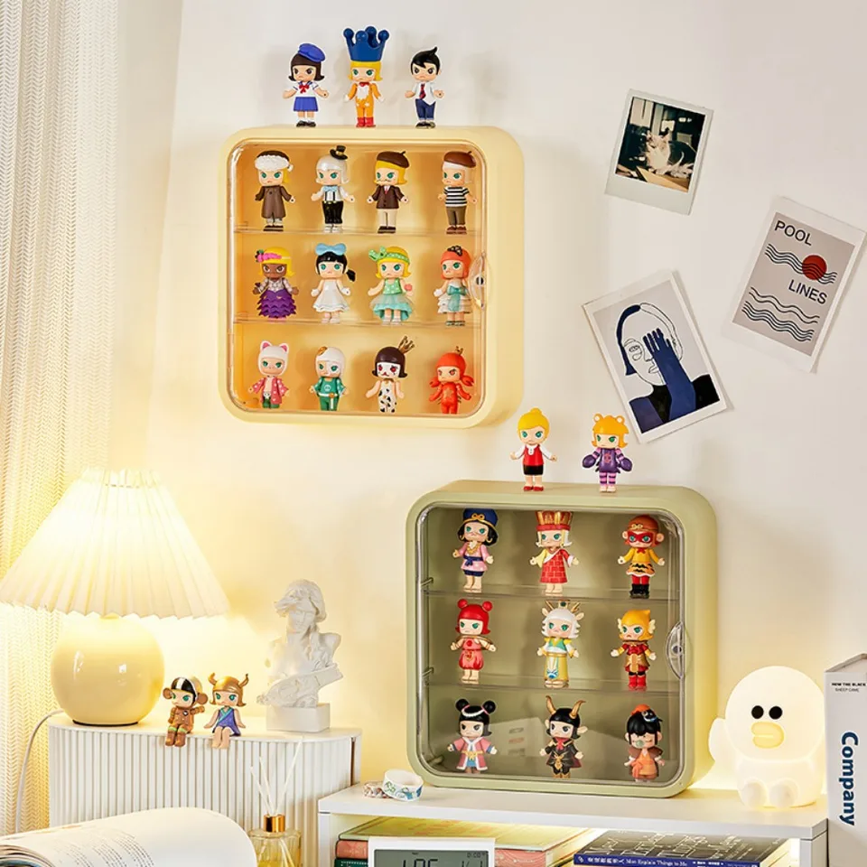 1pc slepý skrinka Storage Display Rack na stenu namontovaná priehľadná bublina Mart Doll Dust Dustodpusted Randheld Display Box