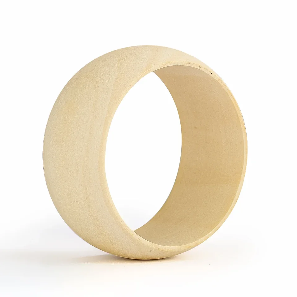 1PC Smoot Wood Náramok Prírodné nenatreté umelecké diela Šperky pre ženy Kreatívne náramky Prázdniny Darček pre domácu guľkovú základňu