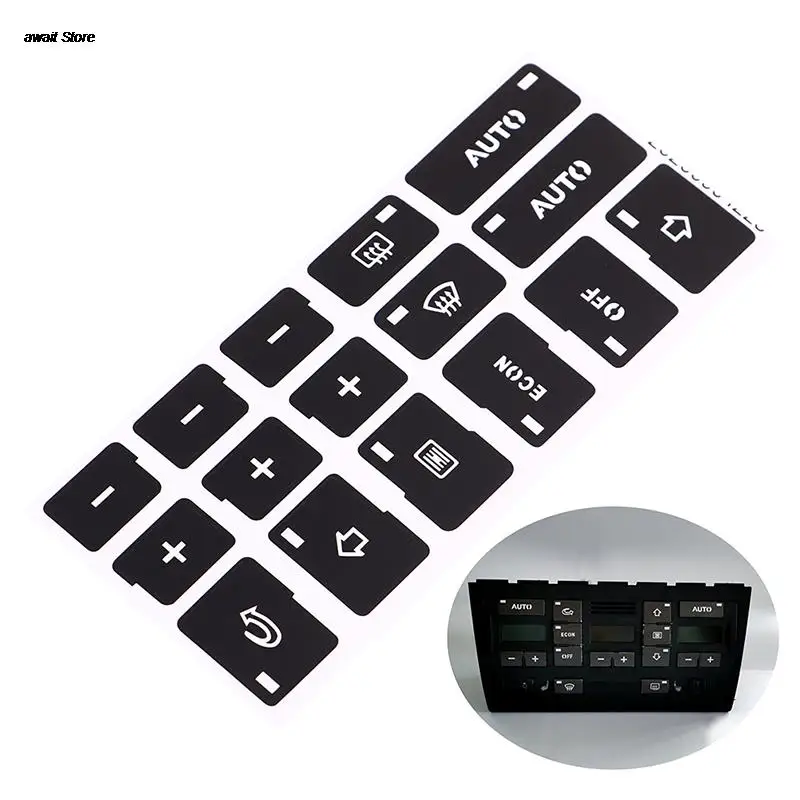 1pc so 16 kľúčmi klimatizácia auta klimatizácia AC Climate Ovládanie nálepiek na nálepky na nálepky pre Audi A4 B6 B7 2000-2004 Automatické nálepka
