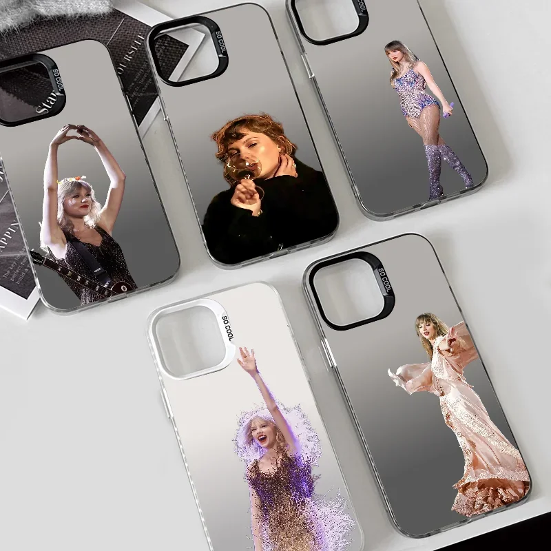 1pc spevák t-taylor s-swift telefónu puzdro telefónu puzdro IMD strieborná škrupina pre iPhone 16 15 14 13 12 11 pro max plus