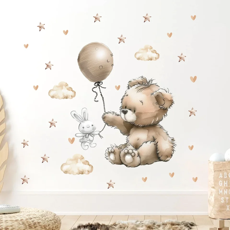 1PC Star Bear Balón Nábytok Nábytok Nálepky na nástenné nálepky pre detskú izbu Detská izba Detská izba dekorácia nástenné umenie obývacia izba nástenné obtisky