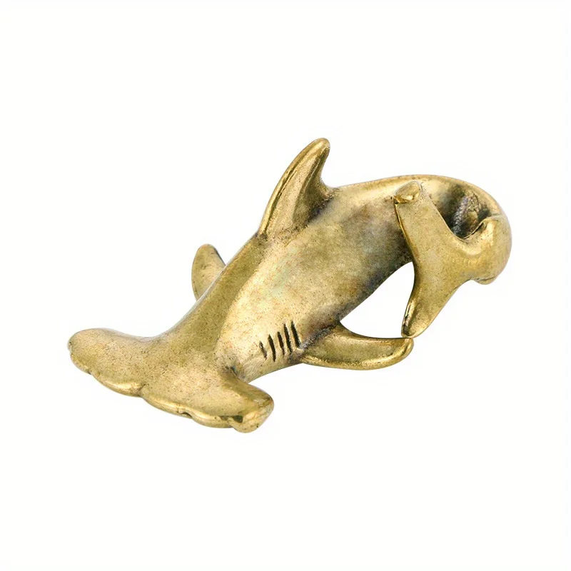 1pc, staroveká meďná farba mosadzná kladivo Head Shark Ornament - Ideálne pre izbu, domov a dekoráciu pracovnej plochy