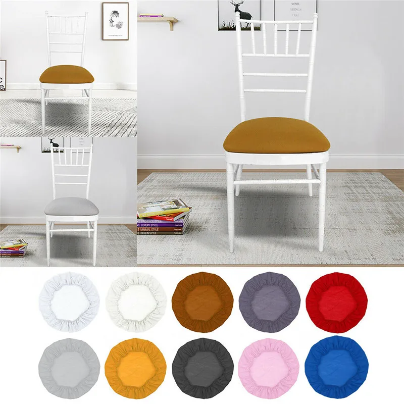 1pc stolička kryt kaviarne stolička kryt na stoličku elastický roztiahnuteľný polyester okrúhle umývateľné vankúšové stoličky Slipcover Home Textil