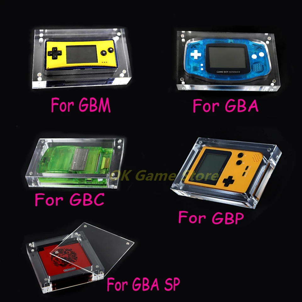 1PC Storage Box Magnetický kryt Vysoko priehľadný akrylový puzdro pre GBA pre GBC pre GBA SP pre GBP pre GBM