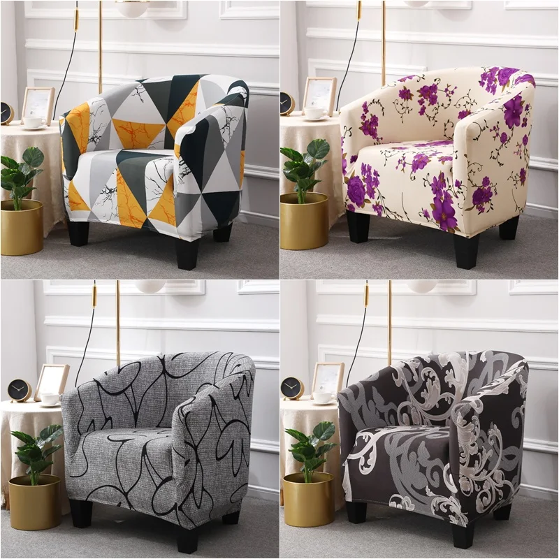 1PC Stretch Tlačené klubové kreslo kreslo umývateľná vaňa stolička Slipcover Relax Single Stoličky puzdro pre kaviareň Obývacia izba Kancelária