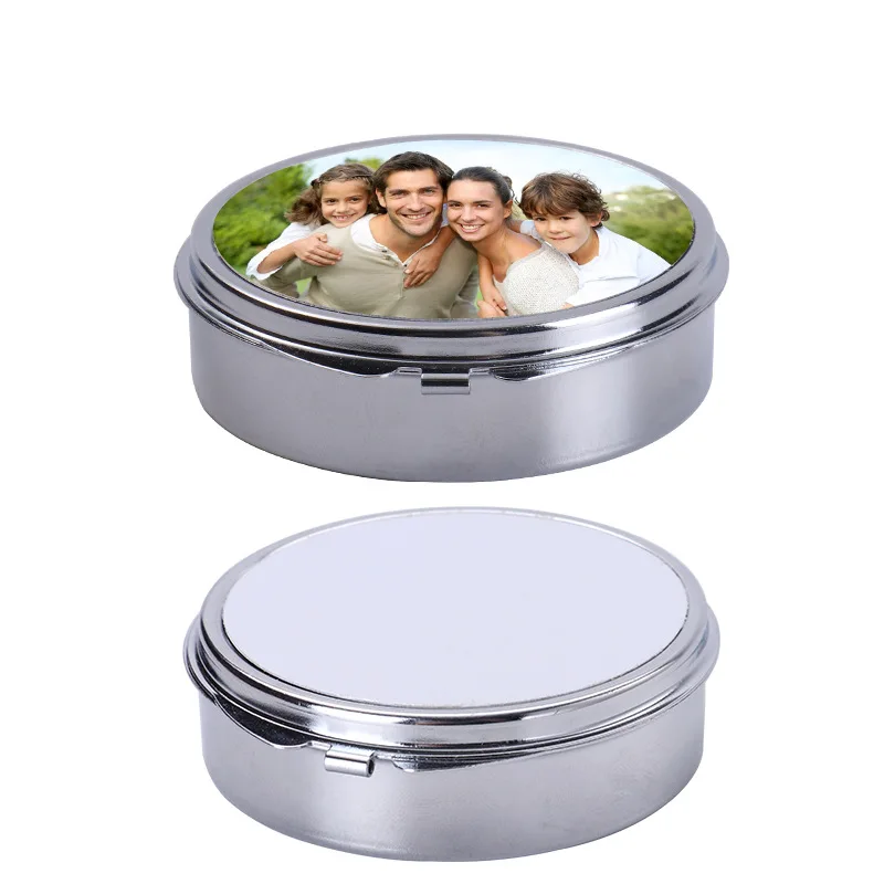 1pc sublimácia prázdna kovová tabletka Škatuľky šperky s šperkami Terp prenos tlače Nerezové medzery Materiály 62x67x18mm