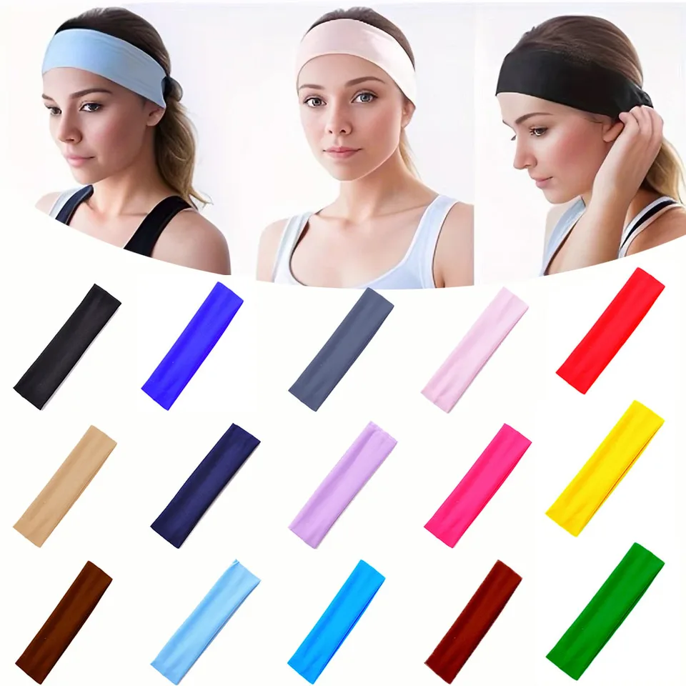 1pc Svetlá farba absorbujúca pot Yoga čelenka elastická bežecká športová kapela Ekonomická čelenka pre skupinovú aktivitu
