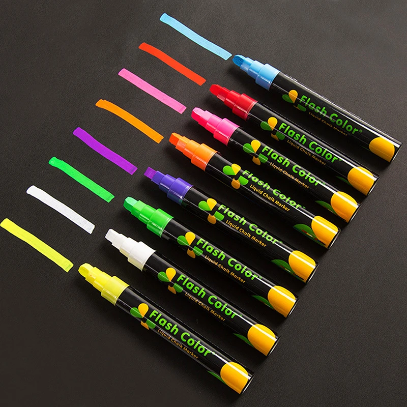 1pc tekutá kriedová krieda Vymazateľná zvýrazňovacia fluorescenčná značková pero pre tabuľu graffiti LED reklama na reklamu