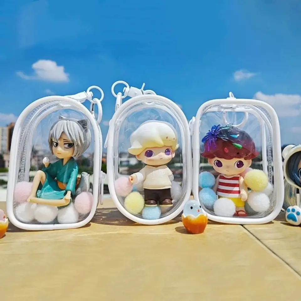 1PC Transparent Mystery Box Cute Doll Bag Organization Clear Doll Display Pase Puzdet s kľúče hračky pre bábiky Darček vrecko