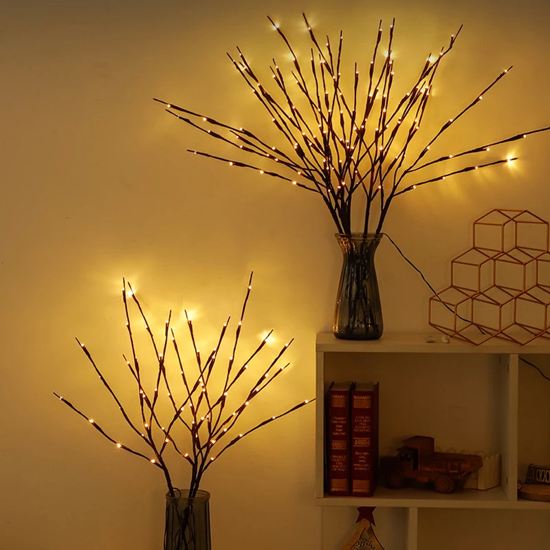 1pc umelá LED LED vetva Light Battery Ovládané osvetlené vetvy Vázy výplň Romantické párty vianočná dekorácia teplá biela