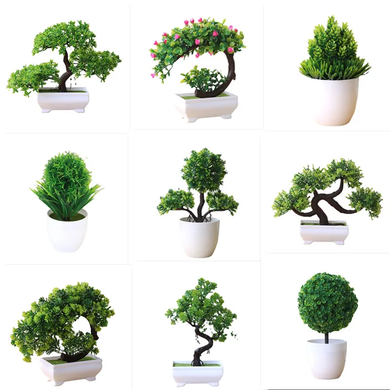 1pc umelé rastliny bonsai malé stromové simulácie rastliny falošné kvety stolové črepní ozdoby domáca dekorácia hotel záhrada dekora