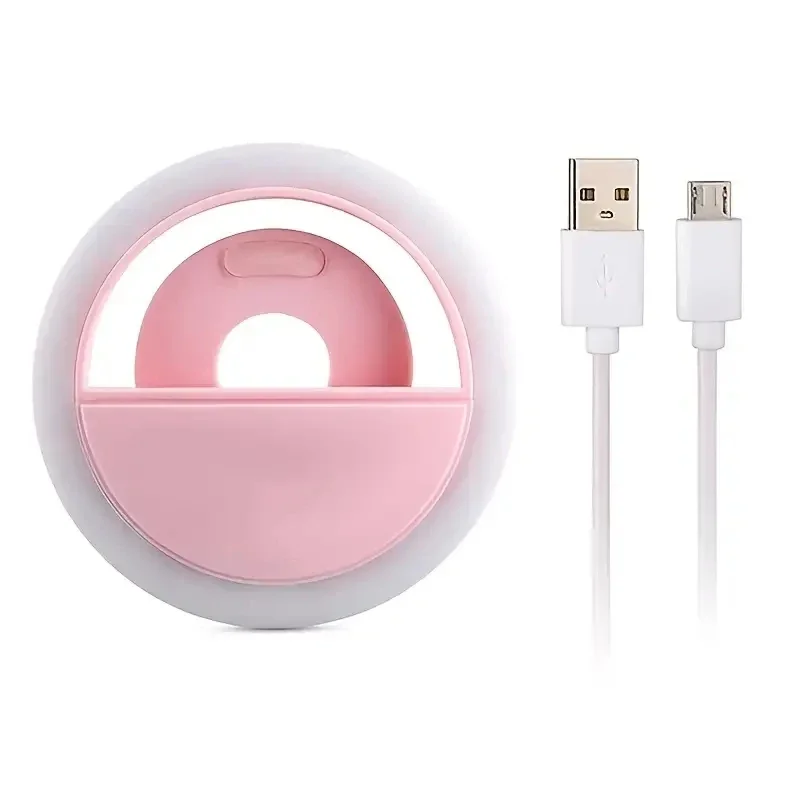 1PC USB Nabíjateľné LED selfie kruhový svetlo pre mobilný telefón výplň LED Selfie Ring Light