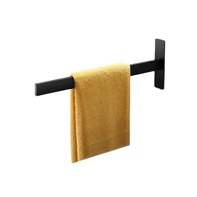 1PC Uterák Square Single Lever Uterák stojan Self Adhessive Bathel Uterák Zohatená oceľ Čierok/čierna kúpeľňa stojan na uterák