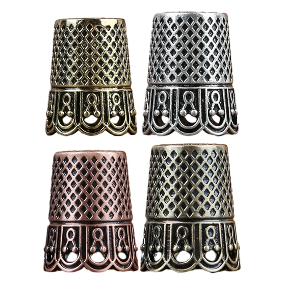 1pc vintage prsteň Thimble Kovový mosadzný chránený chránič šijacích nástrojov vyšíva