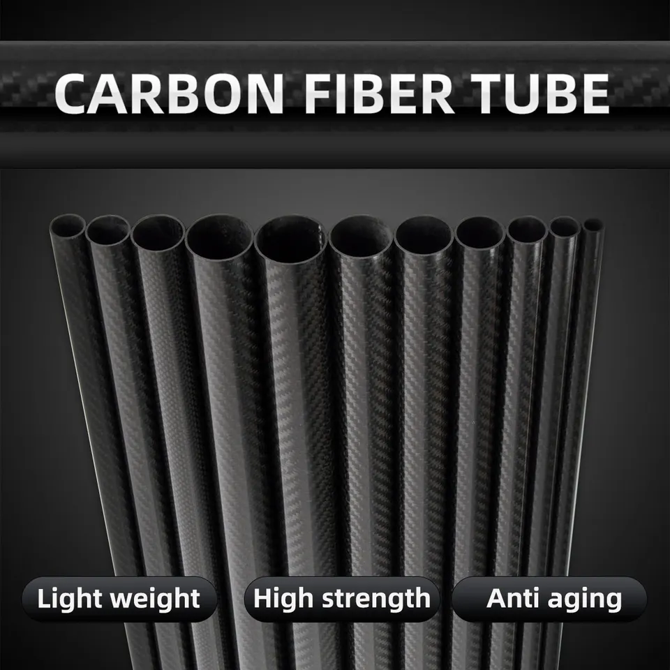 1PC Vnútorný priemer trubice uhlíkových vlákien 3/4/5/8-21 mm s vysokou pevnosťou DIY DIY DIY Ovládanie lietadiel ultraľahké a odolné