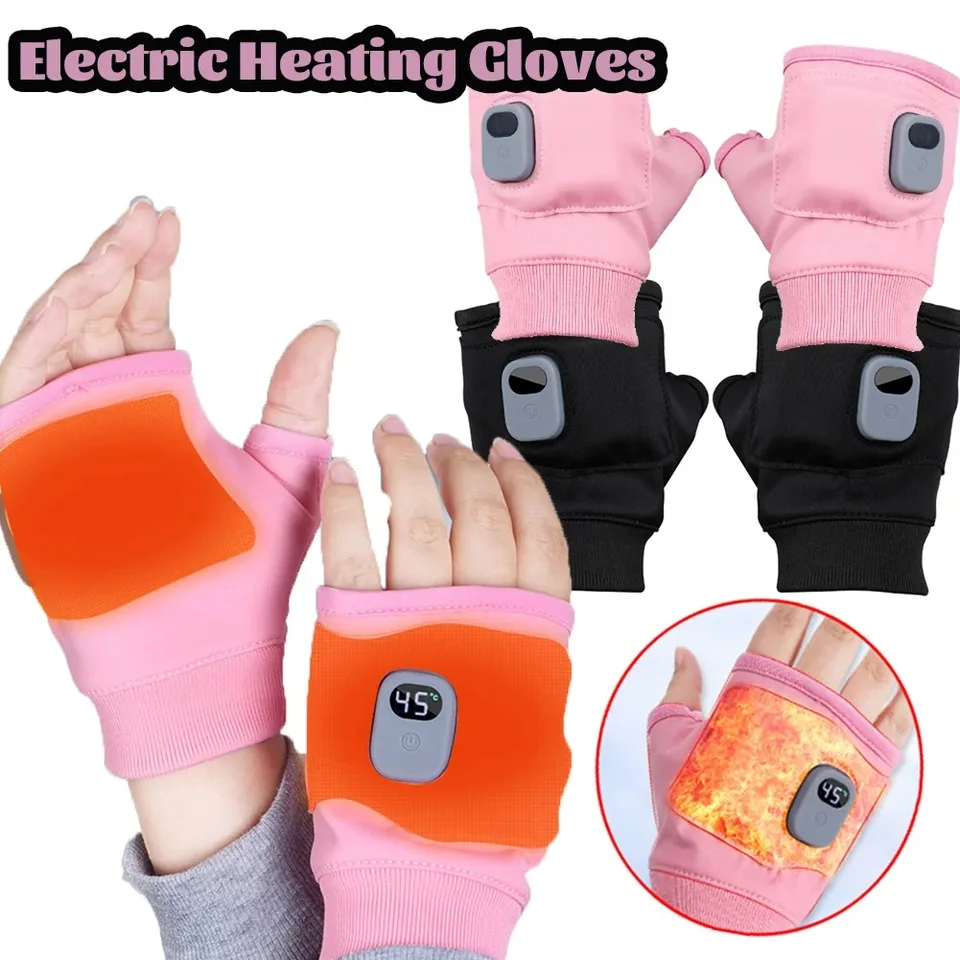 1pc vykurovacie rukavice Nabíjateľné zimné teplé USB Elektrické vyhrievané rukavice ruky bez rúk teplejšieho tepelnej tepelnej tepelnej pre športové lyžiarske rukavice