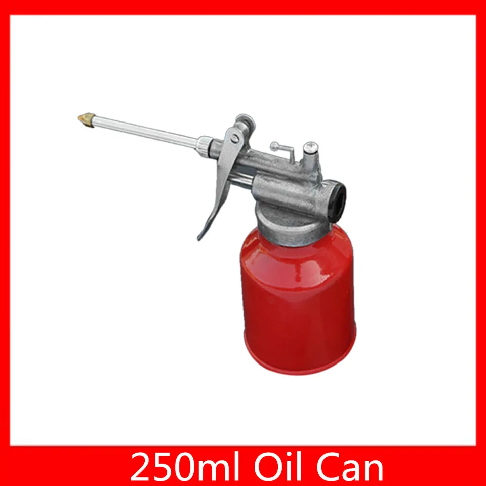 1pc Vysoko kvalitný 250 ml oleja môže odlievať telo s tuhým výtokom Workshop Workshop Oiller Oil Can Red
