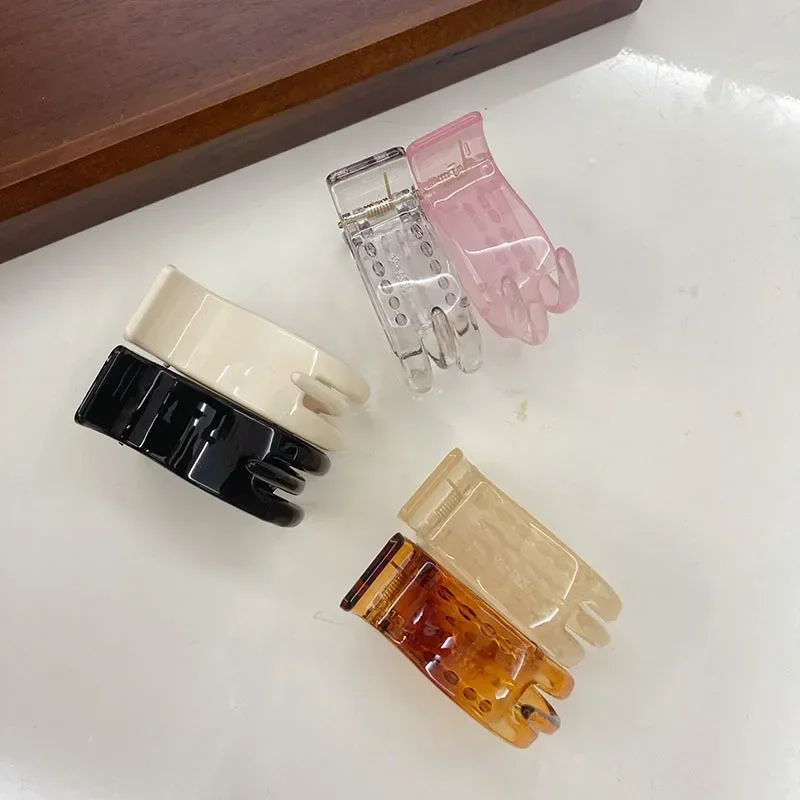 1pc vysoké cyferové sponky na vlasy s priehľadným plastom mini pazúry Dievčatá Detský stylingový štýl príslušenstvo Malú veľkosť Čierna hnedá