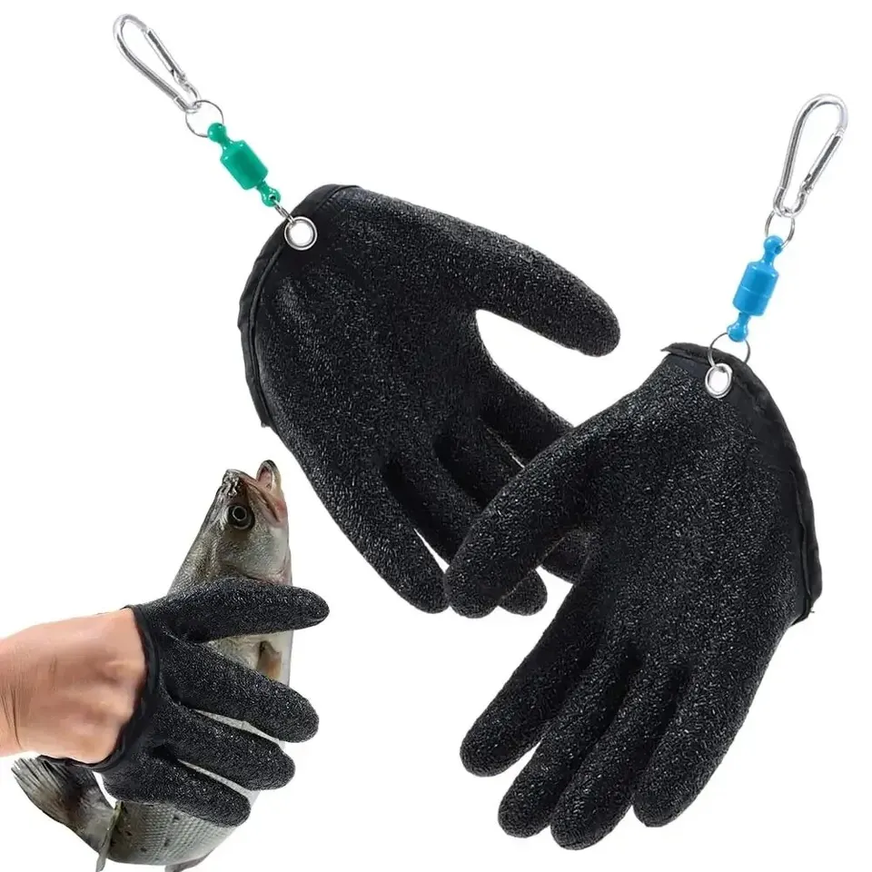 1pc vľavo alebo pravá profesionálna chytacia ryby latexové poľovné rukavice rybárske rukavice antiskid chránia ruku vpichnutie rybárov