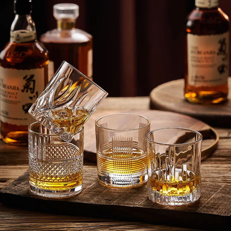 1pc whisky sklenené poháre staromódne skaly okuliare sklenené sklo pre koktail Scotch Bourbon Gin Voldka Brandy Pitping Cup