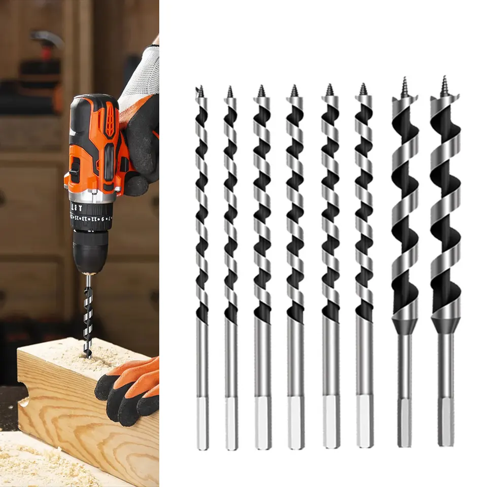 1PC Woodworking Roller Vŕtačka 230 mm 300 mm dlhá šesťuholníková rukoväť vyprážané cesto zvraty drevené drevené drevené dverové zámky.