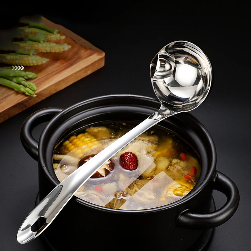 1PC z nehrdzavejúcej ocele polievkový odlučovač oleja na olejové panely Skimmer Spoon Soup Coldel pre kuchyň