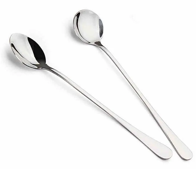 1pc z nehrdzavejúcej ocele Small Coffeon Set Set Cute Taveware Dlhá rukoväť Spoons Coffee Scoop Scope Dinning Bar Tool OK 0580