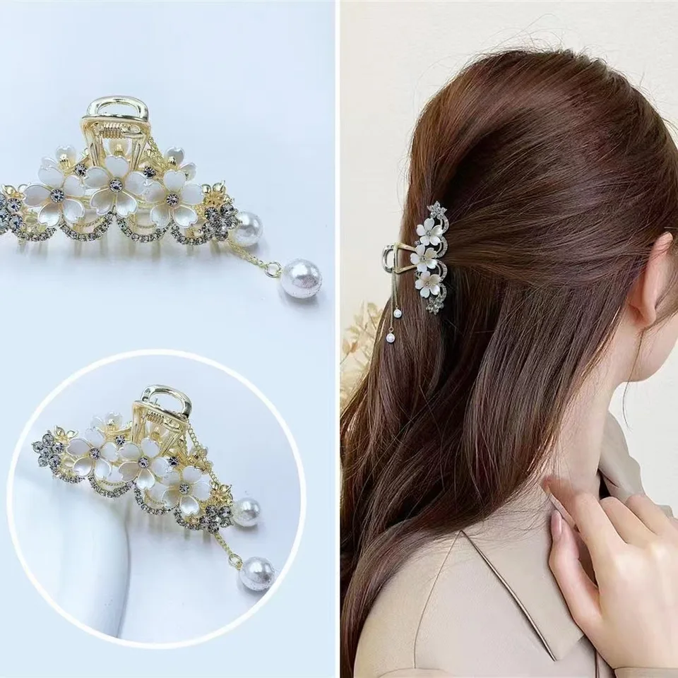 1pc zink zink zinkarstone kvet a drapák kvetiny, špičková elegantná ozdoba ružových vlasov, vynikajúca a vysoká hodnota polovica klipu, vynikajúca h