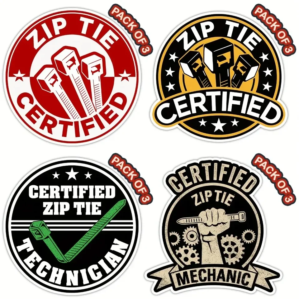 1PC Zipia Certifikované nálepky na motocykle Funny Technician Mechanic Elektrikár Construction Nepložšie nálepky pre pretekársku prilbu