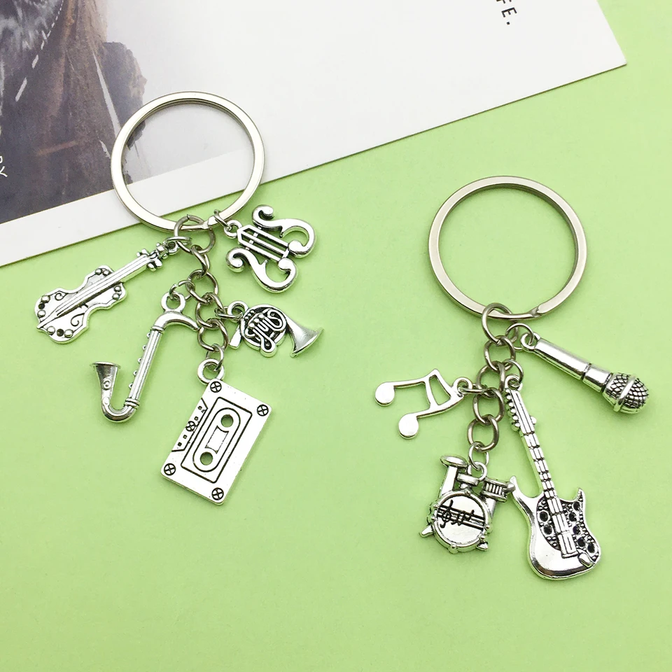 1pc zliatina kreatívna cool punk hudba Keychain, gitarový prsteň gitary, darček pre šperky festivalu