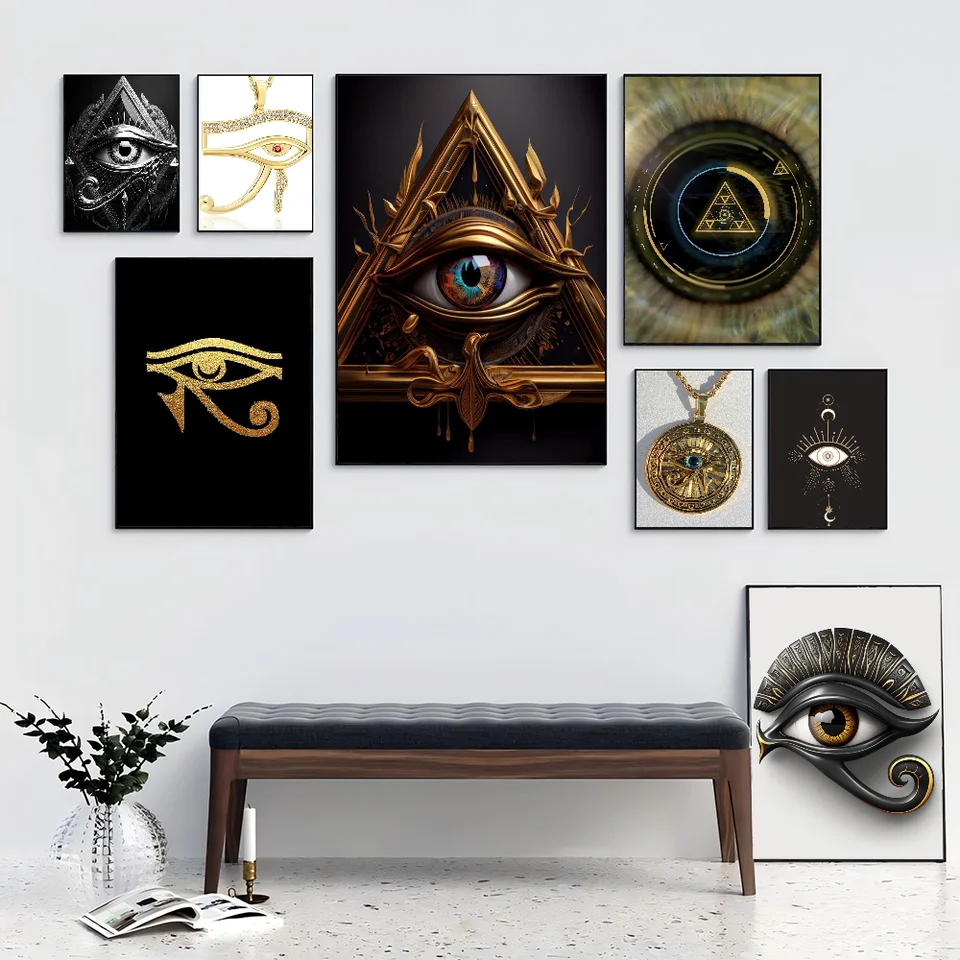 1pc zlé oko, Eye of Horus, N-Nazar Tree of Life Plagát Self-ústreta Art Witerproof Paper Sticker House Bar Room Decor Decor