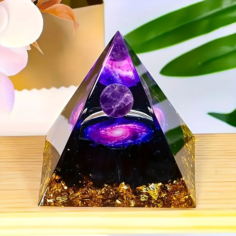 1pc zmierniť stres a prilákať bohatstvo našim homeopatickým ametystovým krištáľovým guľovým pyramídou, výzdobou domácich kameňov surového kameňa