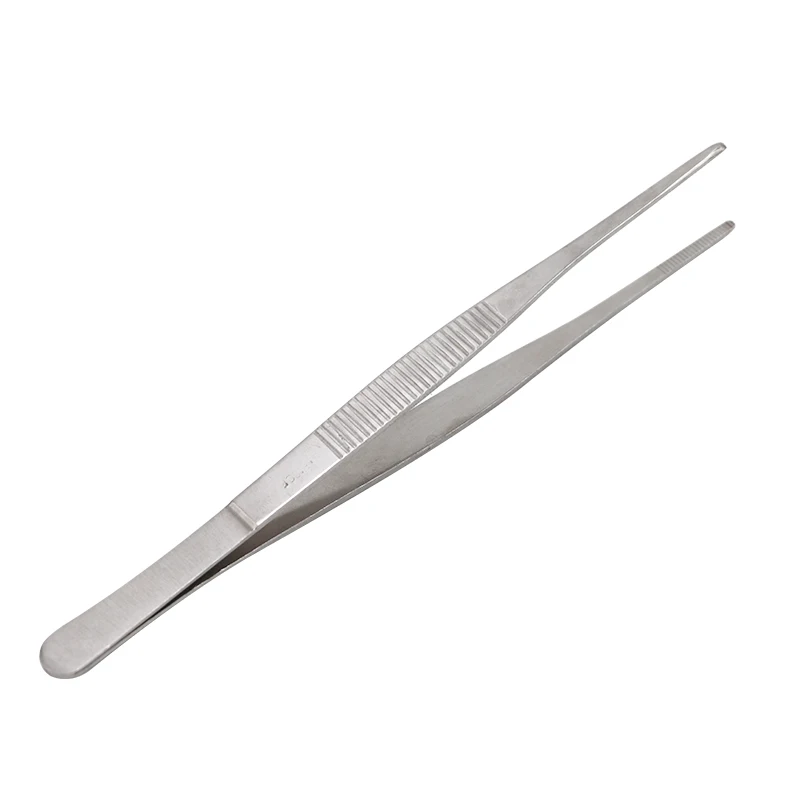 1pc zubné chirurgické chirurgické rovné tweezer 14/16/18cm zubné klapky zúbkovaný nástroj na špičku nástroja z nehrdzavejúcej ocele