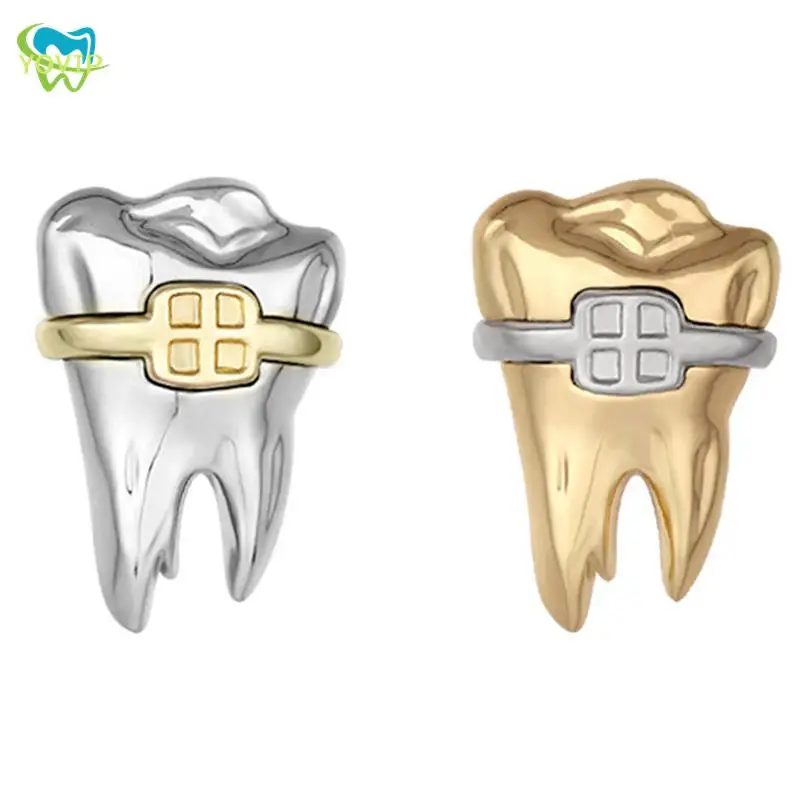 1pc zubný špendlík brošňa Zlato strieborné lekárske jemné zuby odznak klopne Pins Metal Woman Direct Doctor Nurse šperky