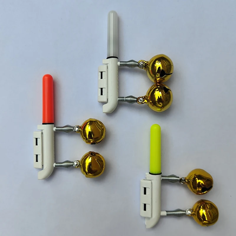 1pc zvonček s dvojitou hlavou hádzanie tyče Fishing Elektronická tyč Light Svetely blesk LED LED Odnímateľné vodotesné nočné náradie