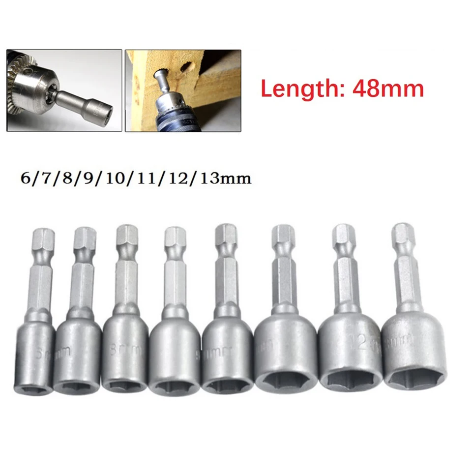 1pc zásuvka 6-13 mm magnetické matice skrutkovač 1 4 hexová driek elektrická vŕtačka bit kľúče kľúče španierne nástroje častí