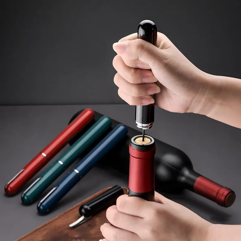 1pc čierna z nehrdzavejúcej ocele vínny vzduch tlaková vývrtka Corkscrew remover