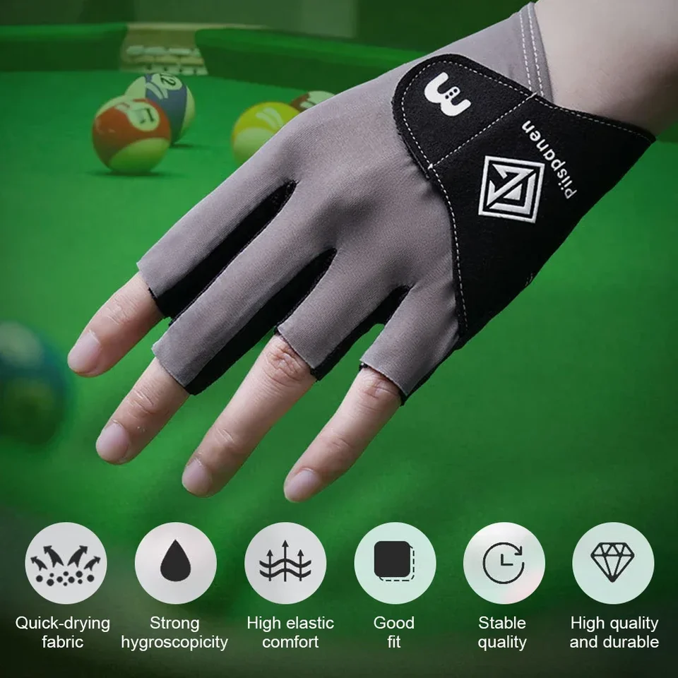 1pc ľadové hodvábne biliardové rukavice pre ľavú ruku elastické priedušné nekĺzavé tenké snookerové rukavice samovelí látky
